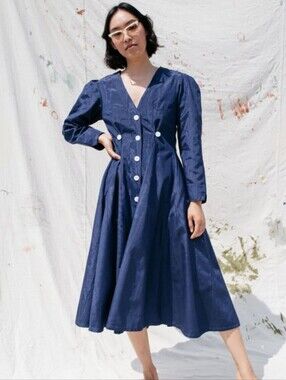 NIKKI CHASIN RICHTER DRESS IN SAPPHIRE MOIRE